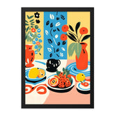 Still Life Wall Art, Abstract Floral Print, Kitchen Decor, Colorful Art Print, Modern Home Decor, Fruit and Flower Art, Vase Art Print - Tawshia